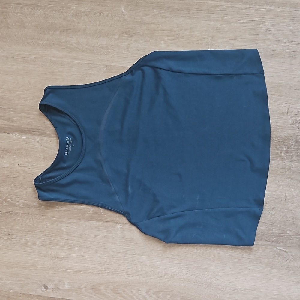 Athleta Dark Teal High-Neck Athletic Tank